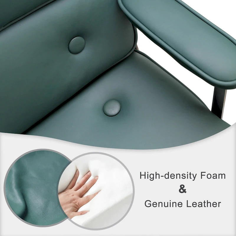Chaise de bureau ergonomique en cuir avec support lombaire réglable en hauteur Lobby