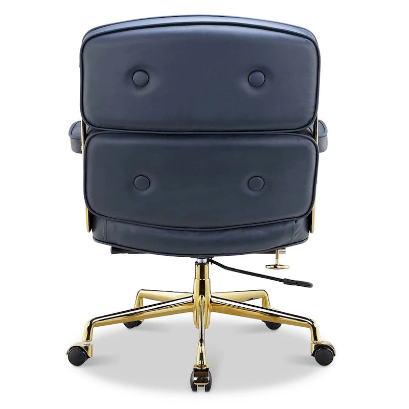 Chaise de bureau ergonomique en cuir avec support lombaire réglable en hauteur Lobby