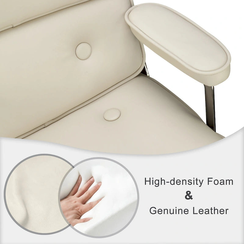 Chaise de bureau ergonomique en cuir avec support lombaire réglable en hauteur Lobby