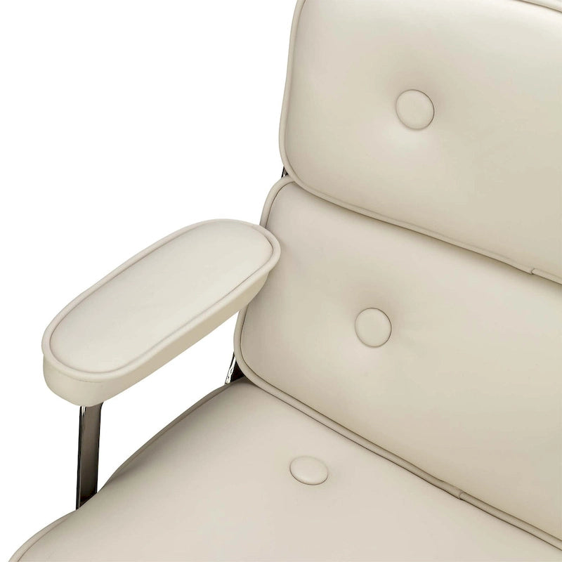 Chaise de bureau ergonomique en cuir avec support lombaire réglable en hauteur Lobby