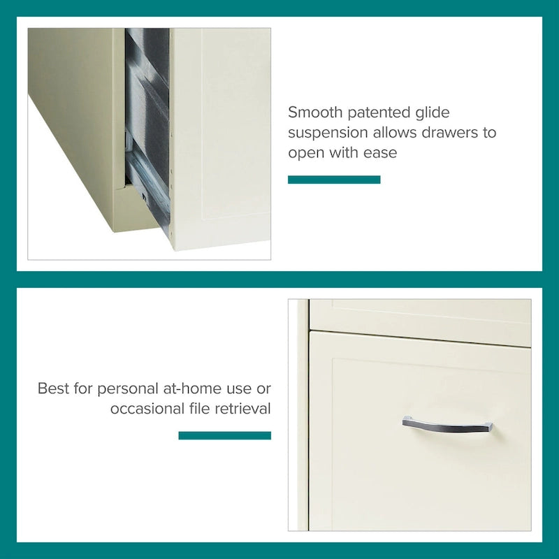 Classeur vertical métallique à 4 tiroirs blanc nacré Space Solutions