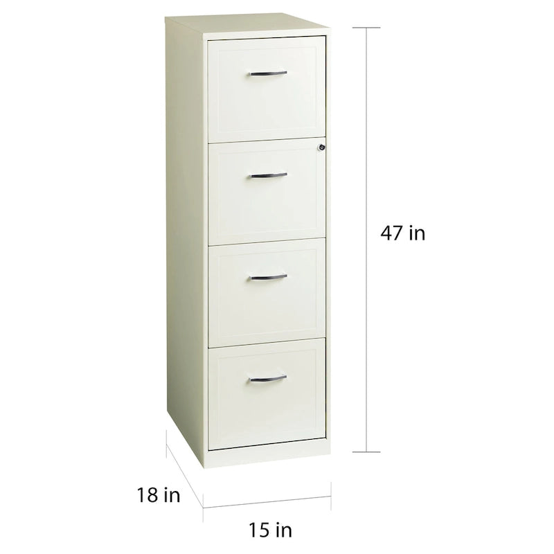 Classeur vertical métallique à 4 tiroirs blanc nacré Space Solutions