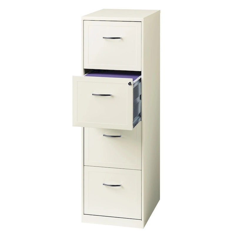 Classeur vertical métallique à 4 tiroirs blanc nacré Space Solutions