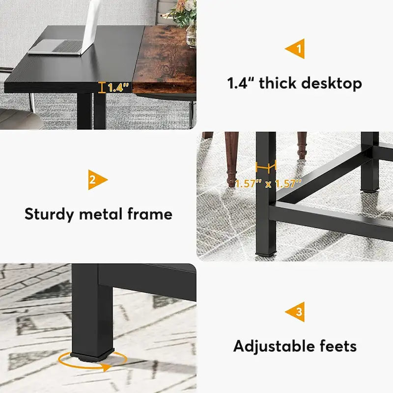 Table de conférence de 2 m (6,5 pi), rectangulaire, 78,74 po L x 39,2 po l x 29,52 po H, 2 pièces séparées - 78,74 po L x 39,2 po l x 29,52 po H