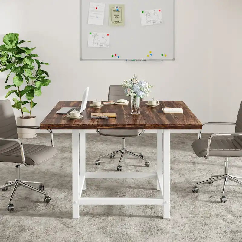 Table de conférence de 2 m (6,5 pi), rectangulaire, 78,74 po L x 39,2 po l x 29,52 po H, 2 pièces séparées - 78,74 po L x 39,2 po l x 29,52 po H