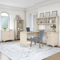 Bureau d'angle en L 60 W Salinas de Bush Furniture avec suite de bureau, blanc antique