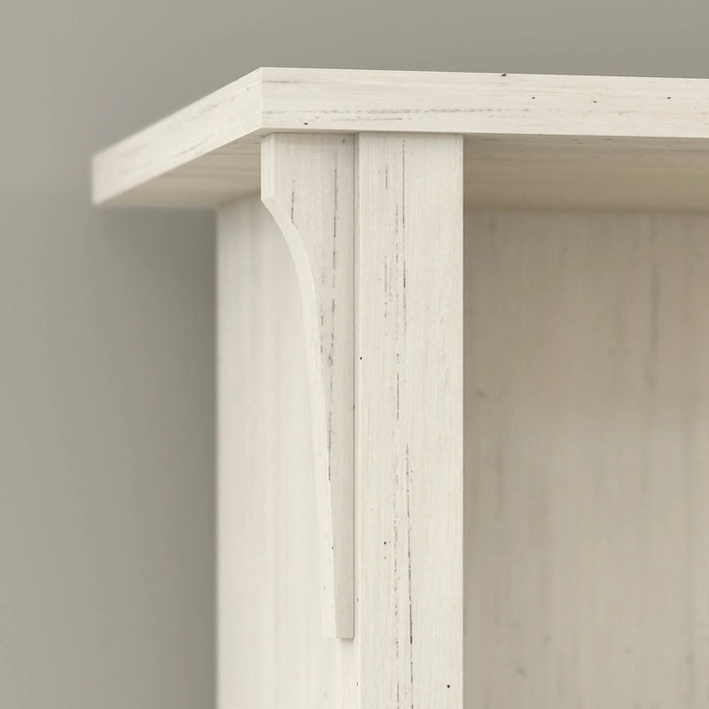 Bureau d'angle en L 60 W Salinas de Bush Furniture avec suite de bureau, blanc antique