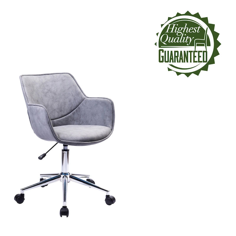 Porthos Home Xen Chaise de bureau réglable, Microfibre, Piètement chromé