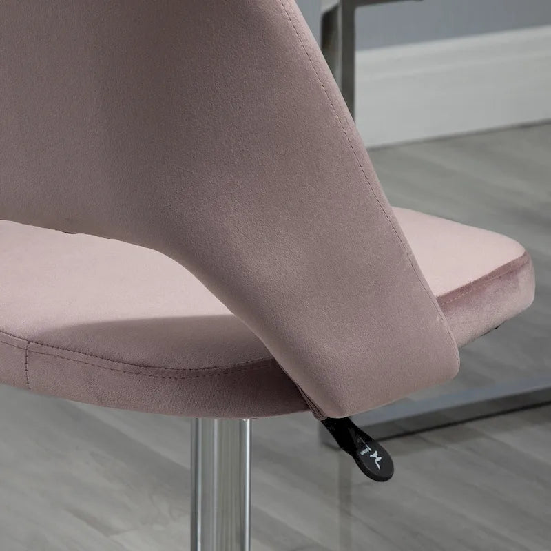 Chaise de bureau moderne Vinsetto à dossier mi-hauteur en tissu velours, chaise de bureau pivotante sans accoudoirs