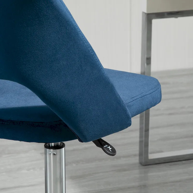 Chaise de bureau moderne Vinsetto à dossier mi-hauteur en tissu velours, chaise de bureau pivotante sans accoudoirs