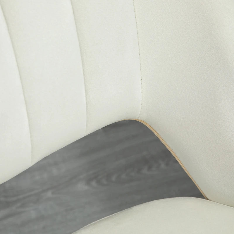 Chaise de bureau moderne Vinsetto à dossier mi-hauteur en tissu velours, chaise de bureau pivotante sans accoudoirs