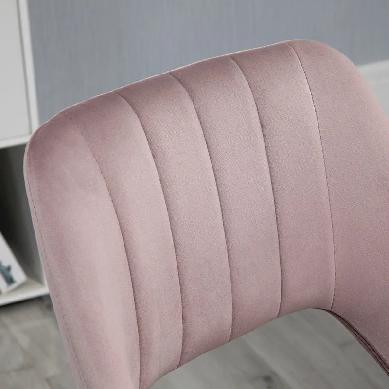 Chaise de bureau moderne Vinsetto à dossier mi-hauteur en tissu velours, chaise de bureau pivotante sans accoudoirs