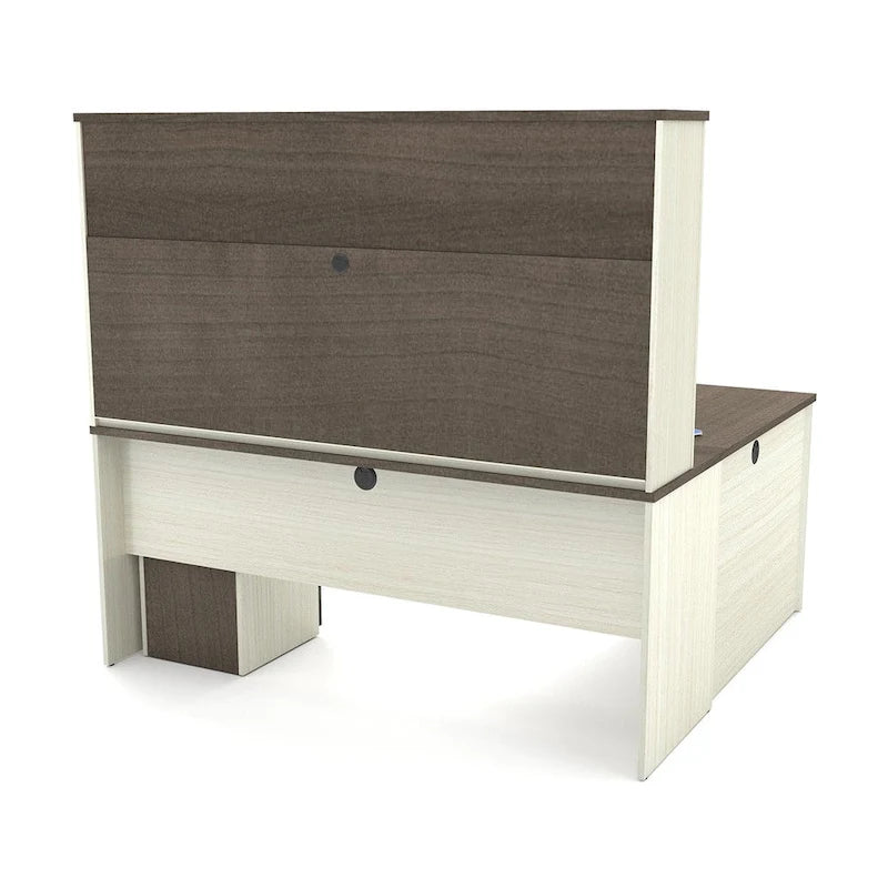 Bureau de travail en L avec huche Bestar Prestige Plus