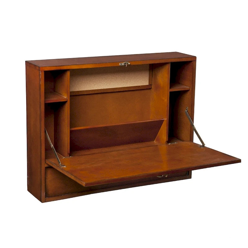 Bureau mural pour ordinateur portable Arkins de SEI Furniture, acajou brun