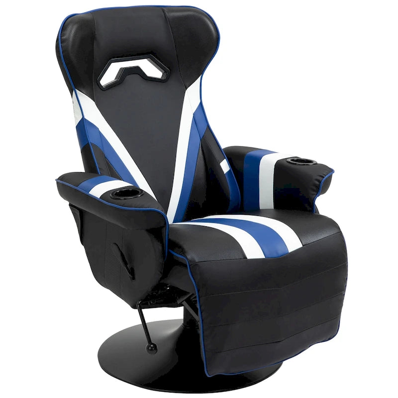 Chaise de jeu vidéo Vinsetto Racing avec dossier inclinable et repose-pieds, appuie-tête et porte-gobelet