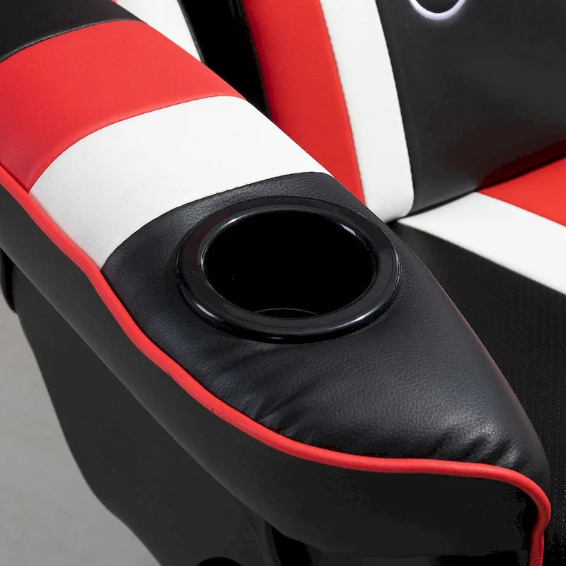 Chaise de jeu vidéo Vinsetto Racing avec dossier inclinable et repose-pieds, appuie-tête et porte-gobelet