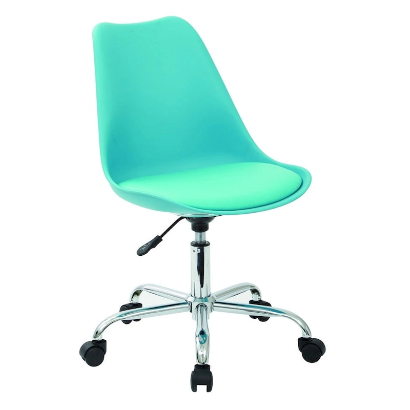 Chaise de bureau Emerson de OSP Home Furnishings à piètement chromé pneumatique