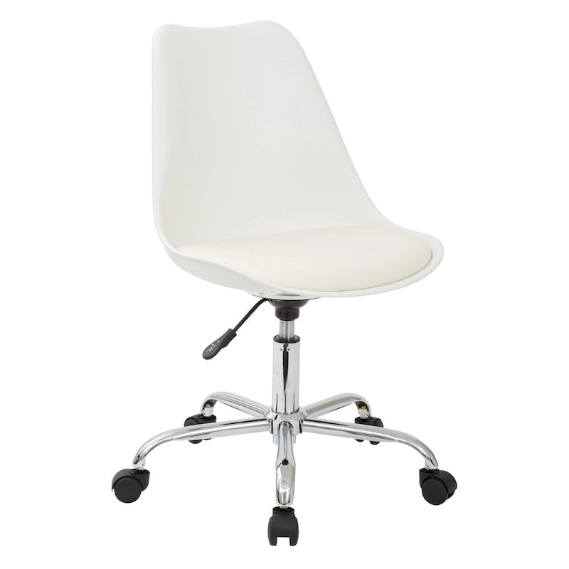 Chaise de bureau Emerson de OSP Home Furnishings à piètement chromé pneumatique