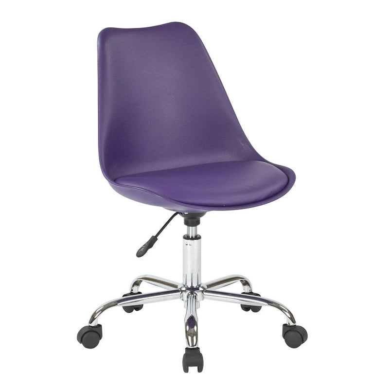 Chaise de bureau Emerson de OSP Home Furnishings à piètement chromé pneumatique