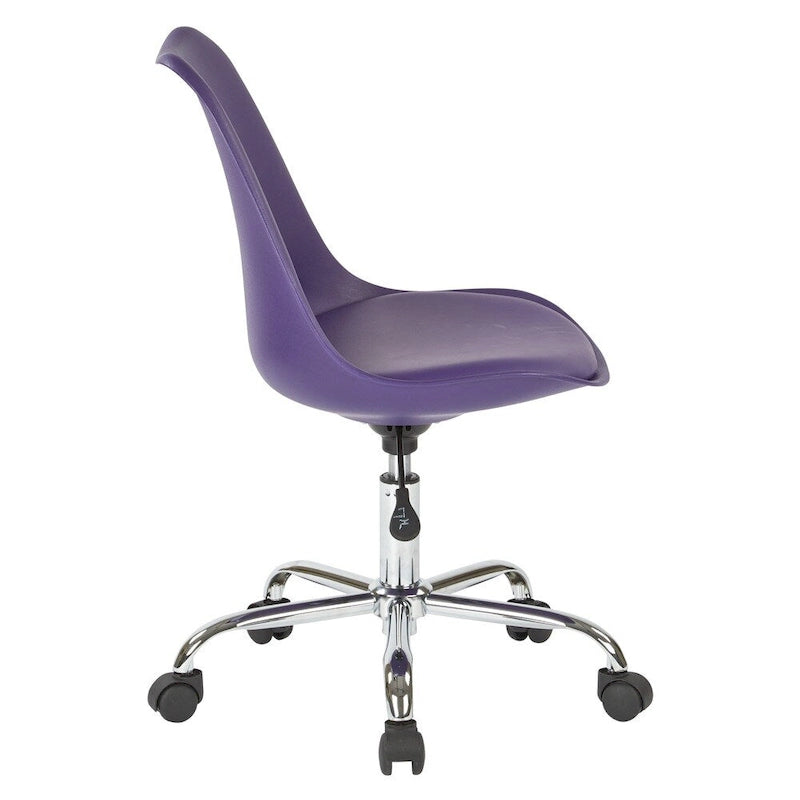 Chaise de bureau Emerson de OSP Home Furnishings à piètement chromé pneumatique