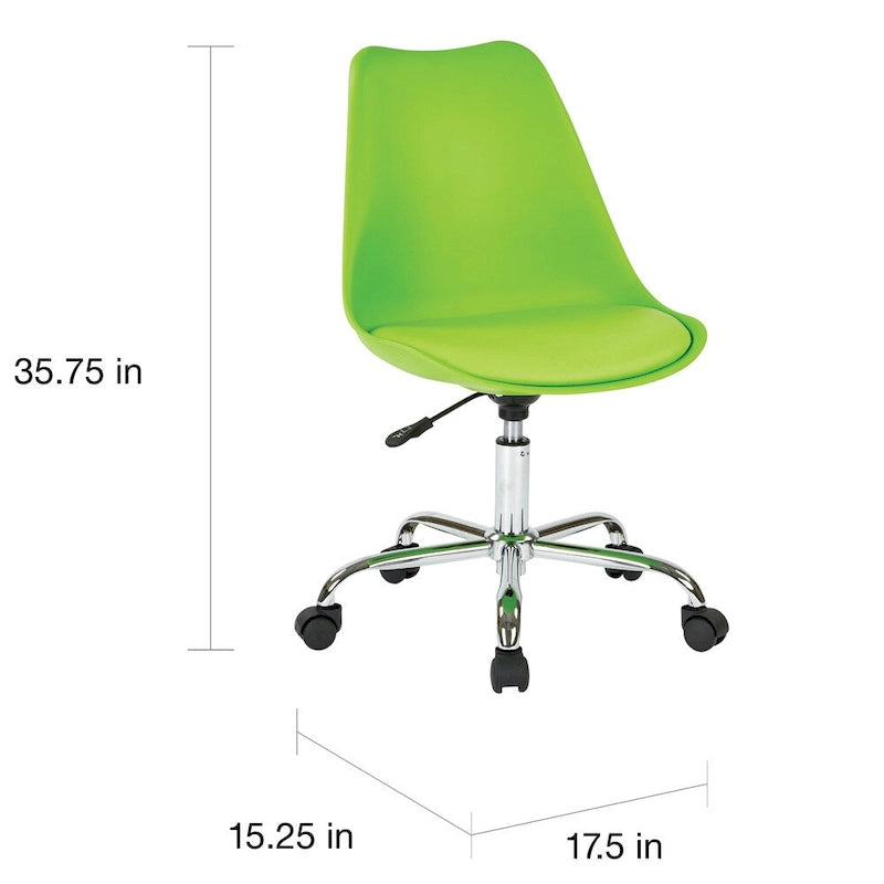 Chaise de bureau Emerson de OSP Home Furnishings à piètement chromé pneumatique