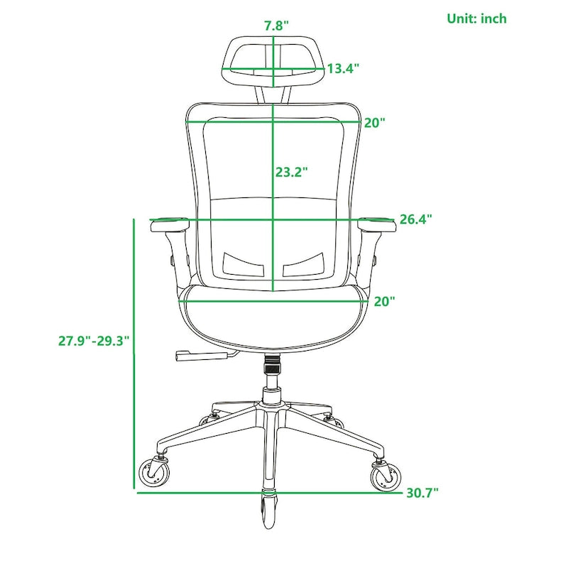 Chaise de bureau en maille avec fonction de verrouillage