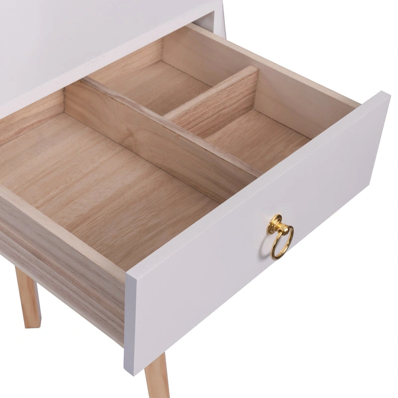 Coiffeuse moderne avec miroir et lumières, ensemble de 4 tiroirs pour le maquillage