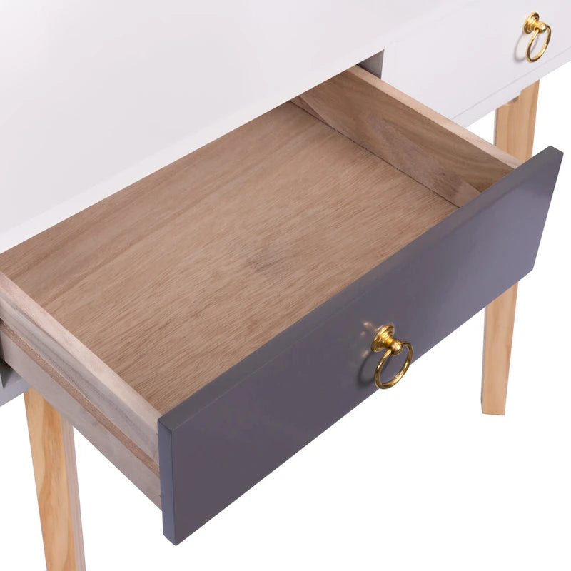 Coiffeuse moderne avec miroir et lumières, ensemble de 4 tiroirs pour le maquillage