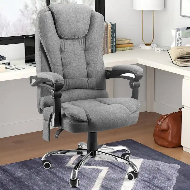 AECOJOY Chaise de bureau ergonomique avec 7 points de massage vibrant et fonctions chauffantes