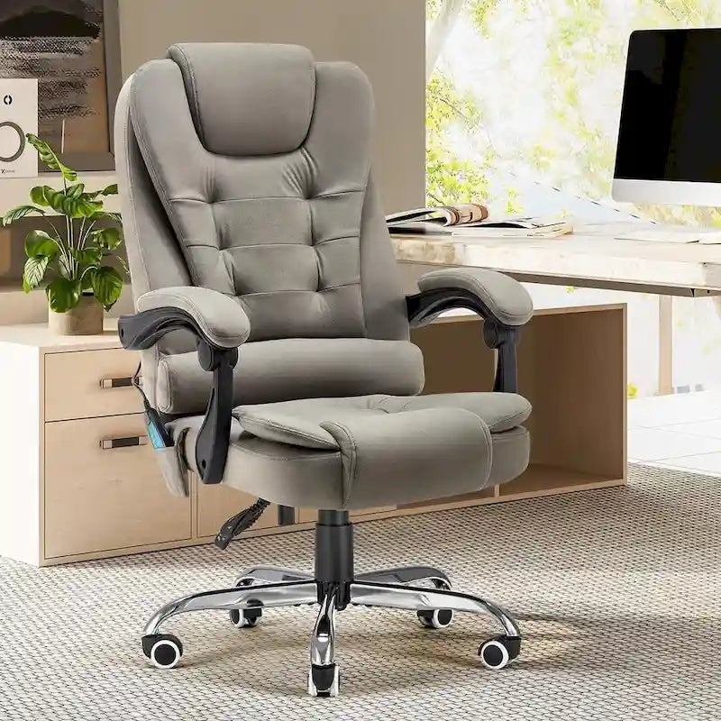AECOJOY Chaise de bureau ergonomique avec 7 points de massage vibrant et fonctions chauffantes