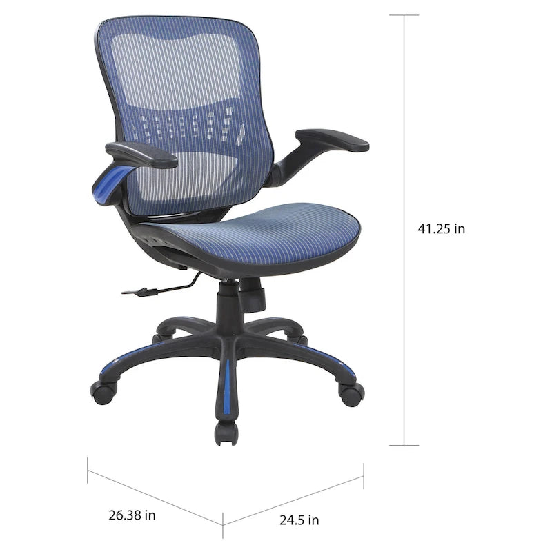Chaise de bureau Porch & Den Plumlee avec assise et dossier en maille