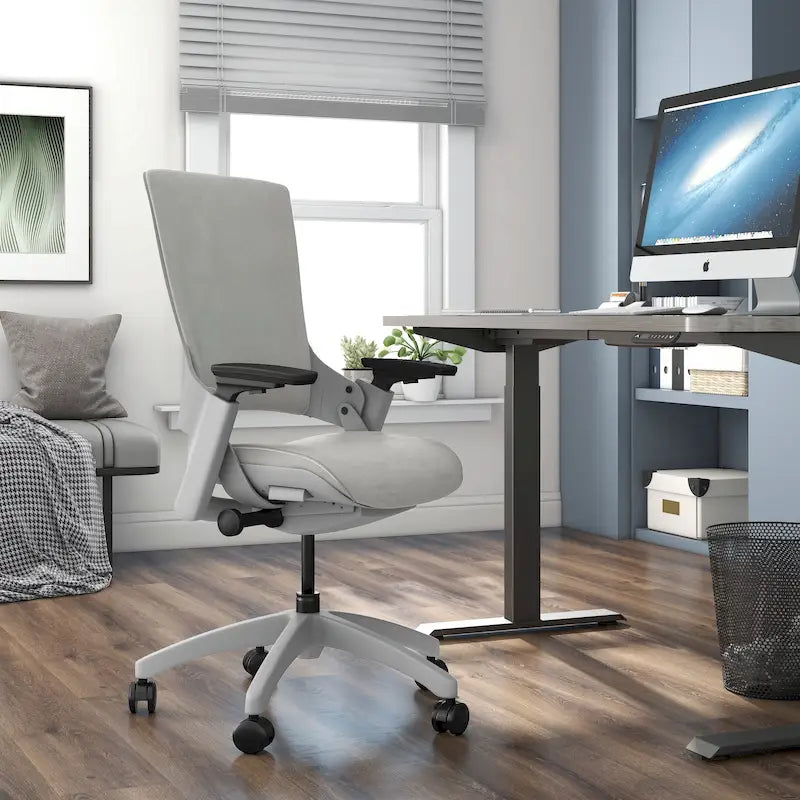 Chaise de bureau réglable en hauteur en tissu certifié ANSI-BIFMA Furniture of America Hudson Modern Grey