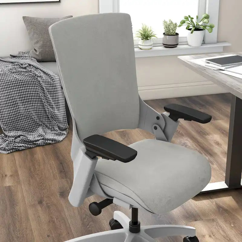Chaise de bureau réglable en hauteur en tissu certifié ANSI-BIFMA Furniture of America Hudson Modern Grey