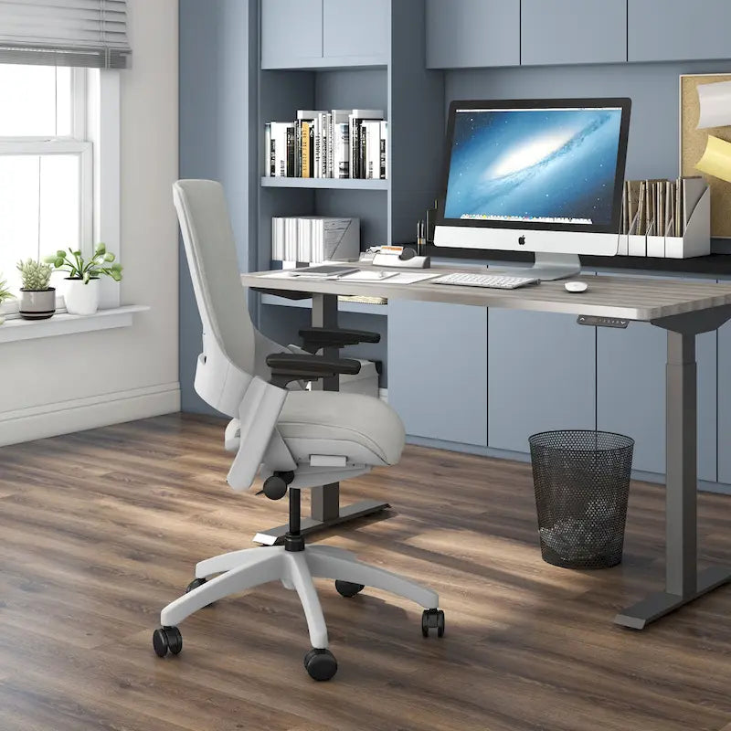 Chaise de bureau réglable en hauteur en tissu certifié ANSI-BIFMA Furniture of America Hudson Modern Grey