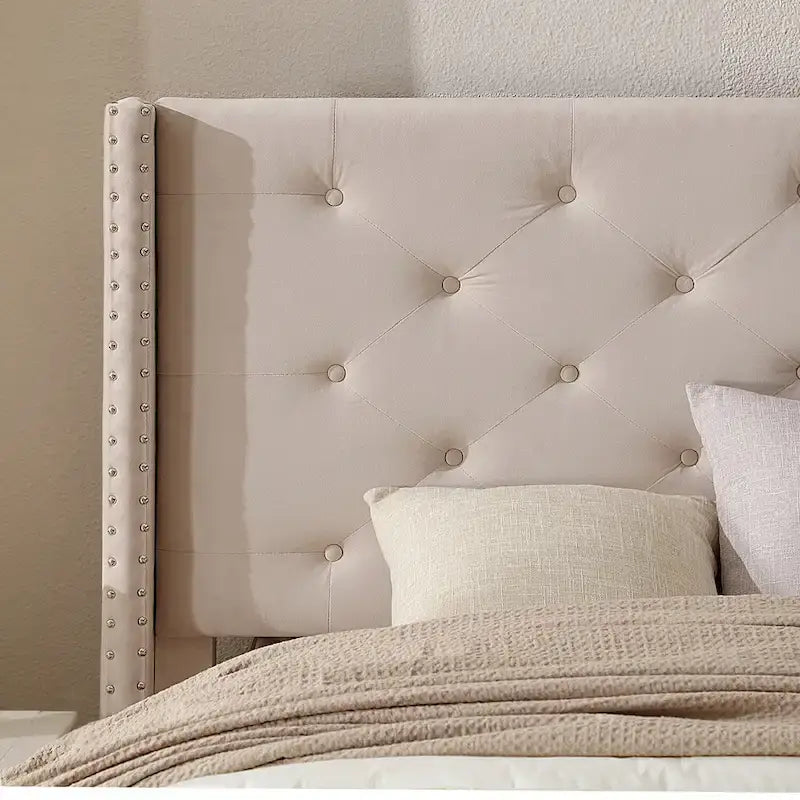 Cadre de lit plateforme Morden Fort King Size en velours rembourré avec pieds en métal de 15 cm