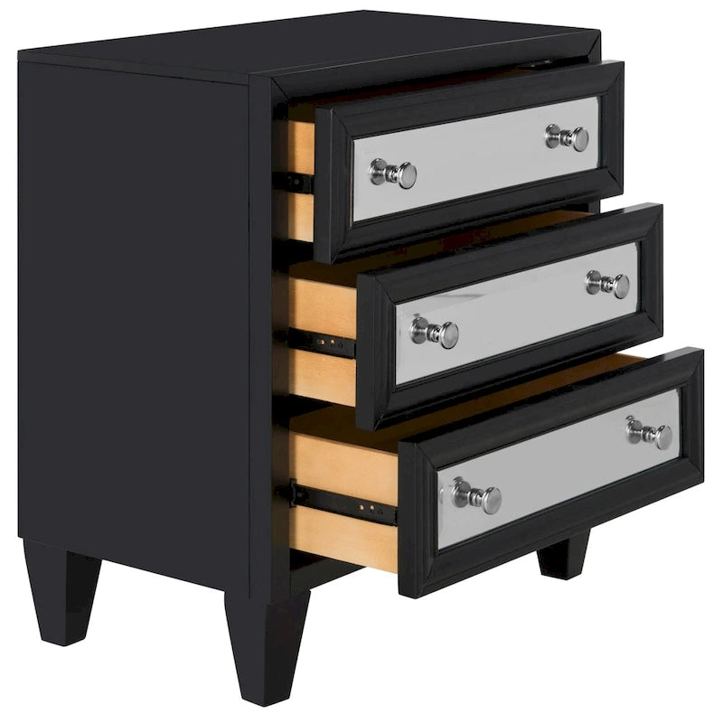 SAFAVIEH Dellia Commode de Rangement Noire à 3 Tiroirs