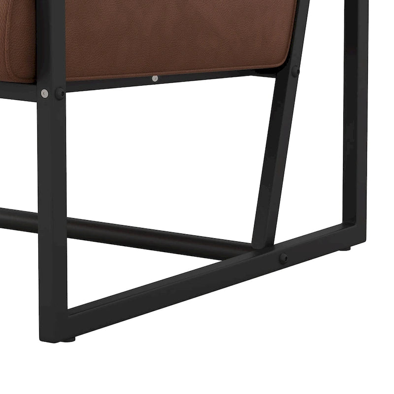 Fauteuil d'appoint en similicuir avec dossier rembourré épais