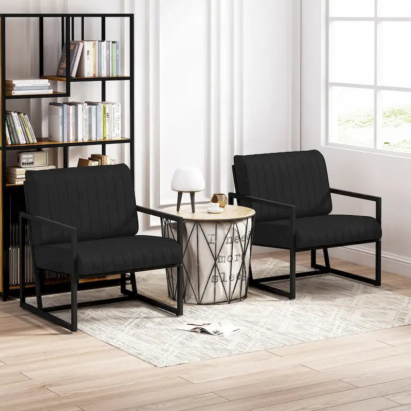 Fauteuil d'appoint en similicuir avec dossier rembourré épais