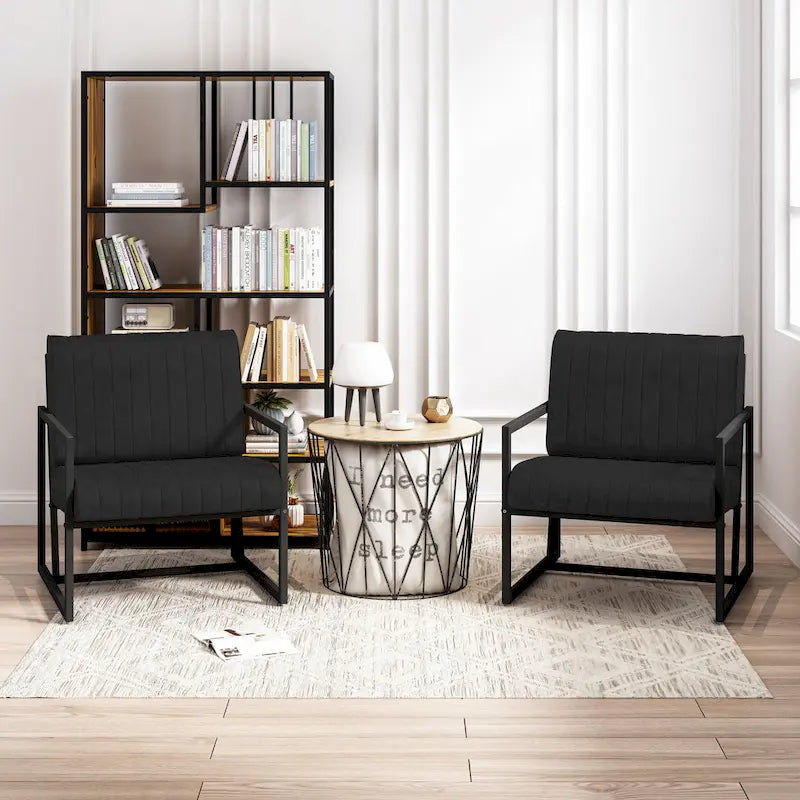 Fauteuil d'appoint en similicuir avec dossier rembourré épais