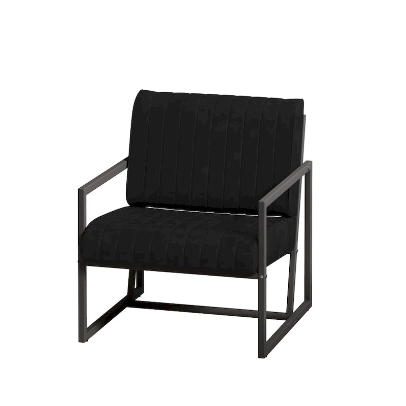 Fauteuil d'appoint en similicuir avec dossier rembourré épais