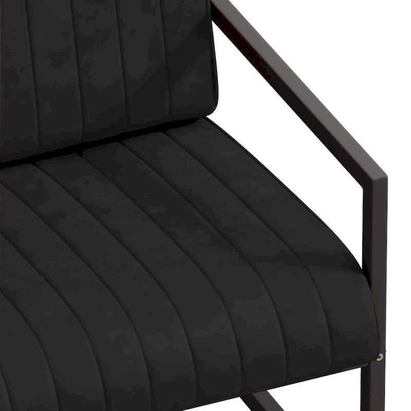 Fauteuil d'appoint en similicuir avec dossier rembourré épais