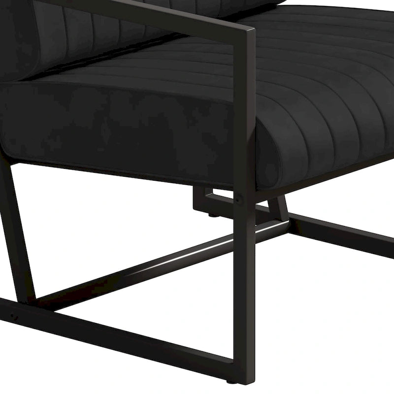 Fauteuil d'appoint en similicuir avec dossier rembourré épais