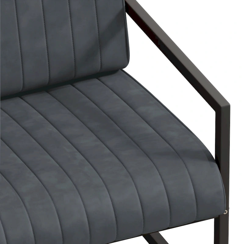 Fauteuil d'appoint en similicuir avec dossier rembourré épais
