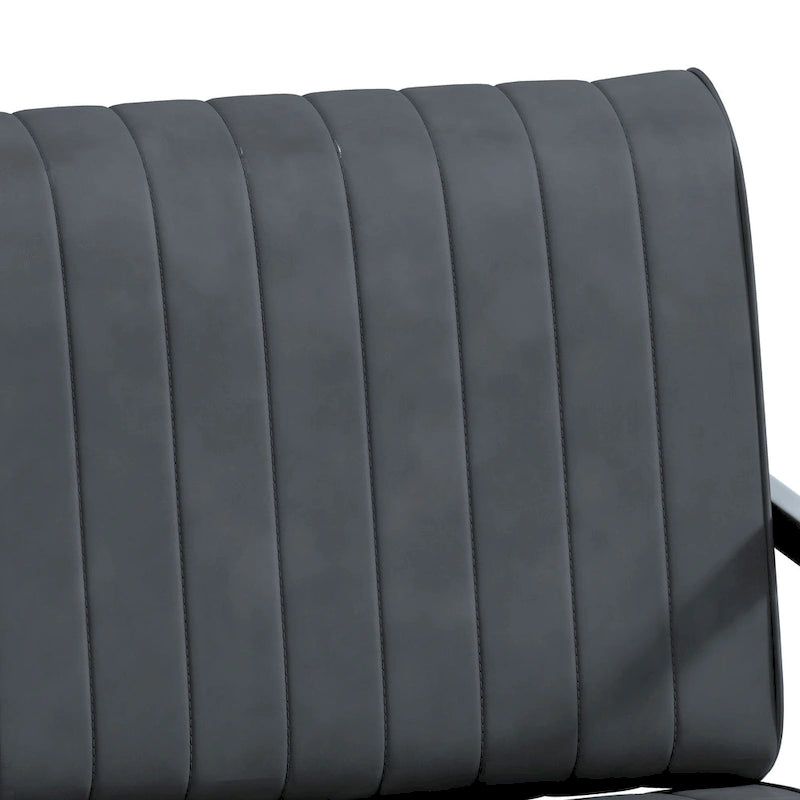 Fauteuil d'appoint en similicuir avec dossier rembourré épais