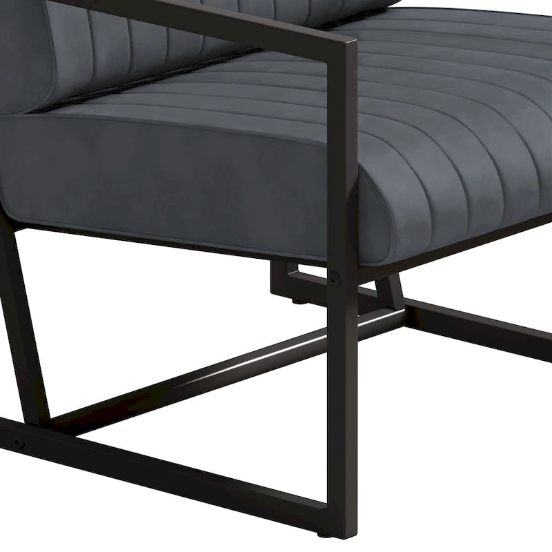 Fauteuil d'appoint en similicuir avec dossier rembourré épais