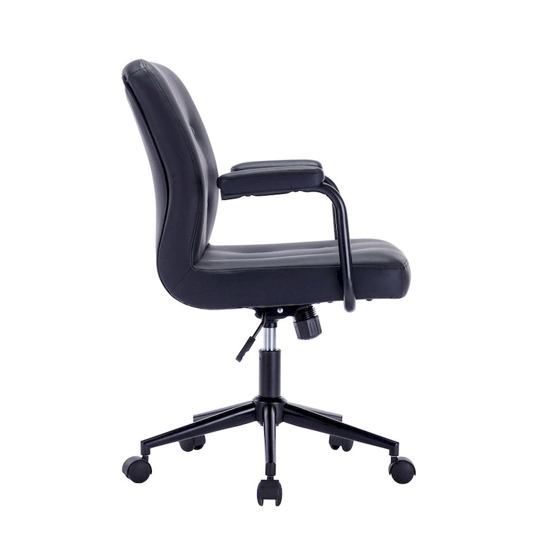 Chaise de bureau Porthos Home Ames en similicuir avec piètement à roulettes en acier, système d'inclinaison central