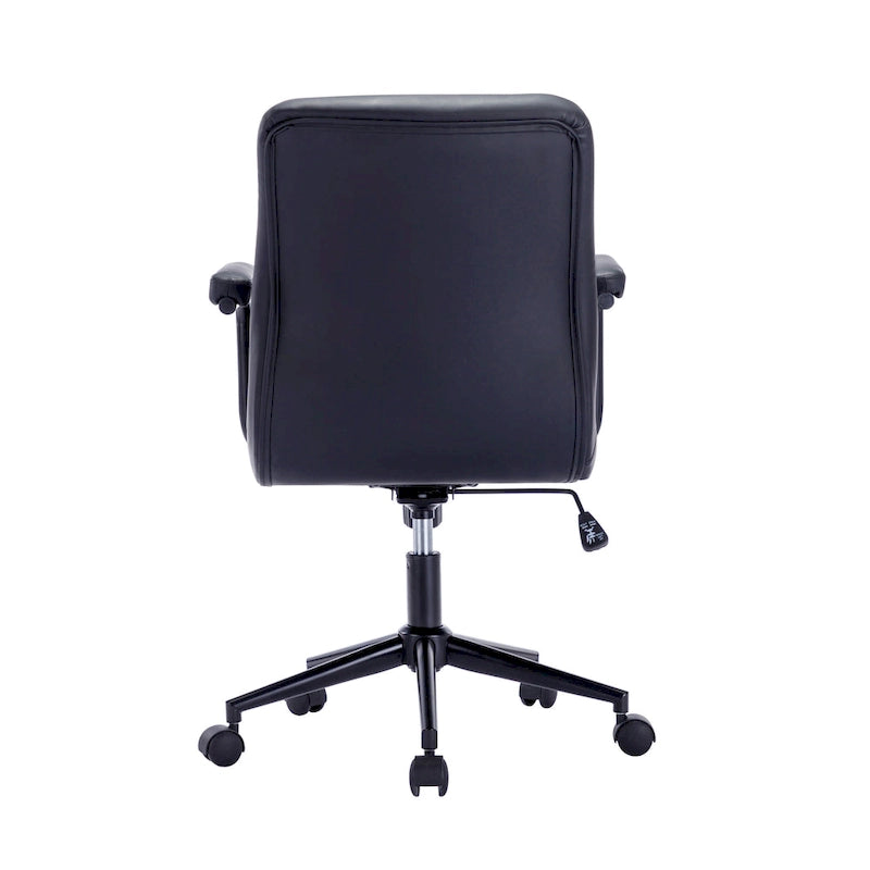 Chaise de bureau Porthos Home Ames en similicuir avec piètement à roulettes en acier, système d'inclinaison central