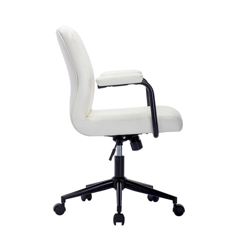 Chaise de bureau Porthos Home Ames en similicuir avec piètement à roulettes en acier, système d'inclinaison central