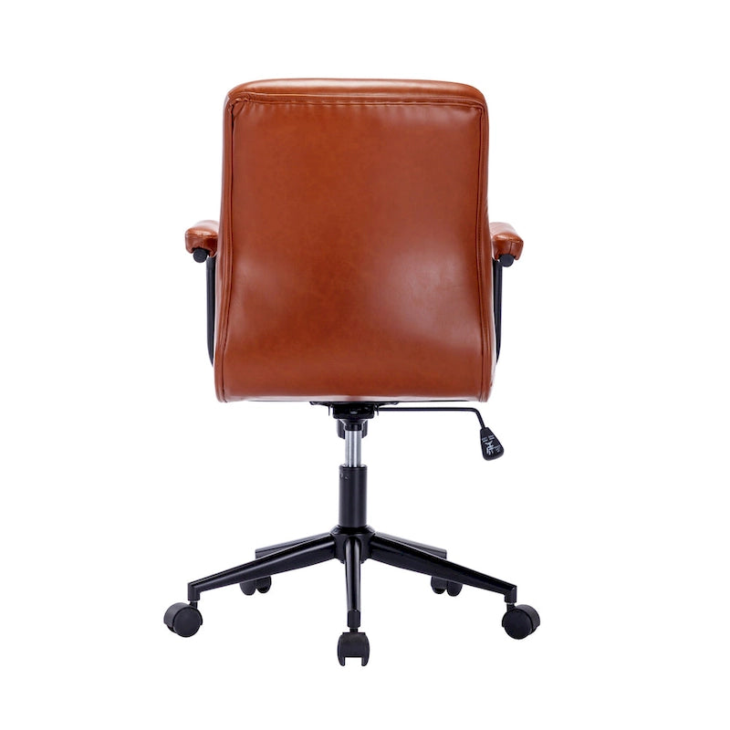 Chaise de bureau Porthos Home Ames en similicuir avec piètement à roulettes en acier, système d'inclinaison central