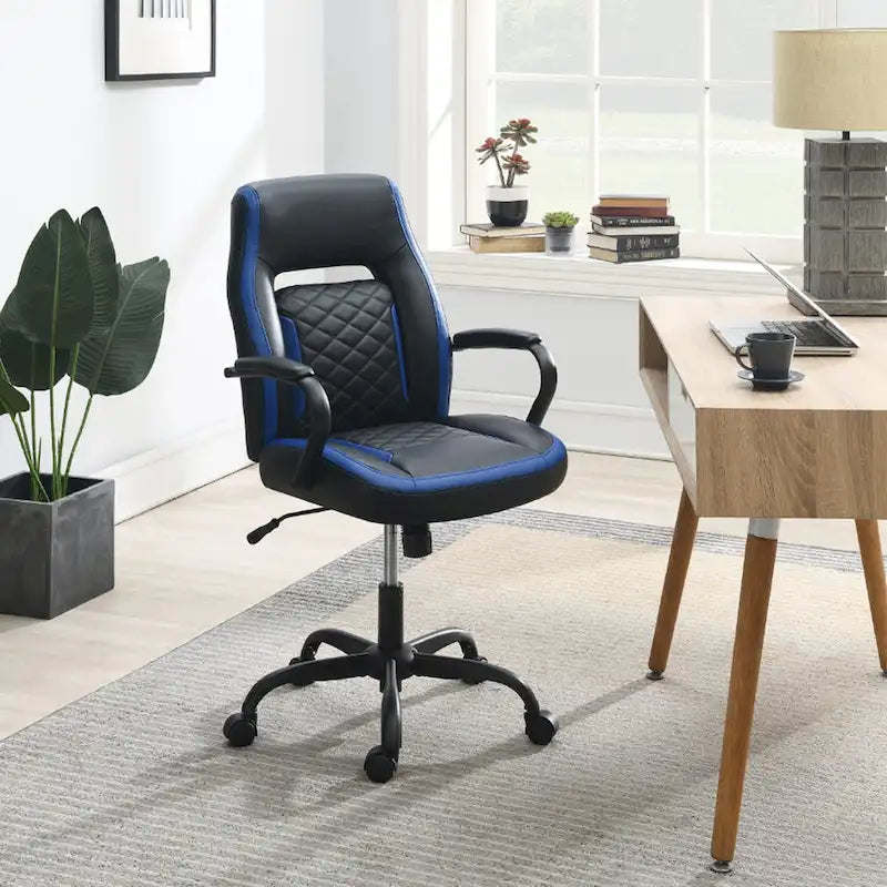 Fauteuil de bureau tapissé avec accoudoirs rembourrés